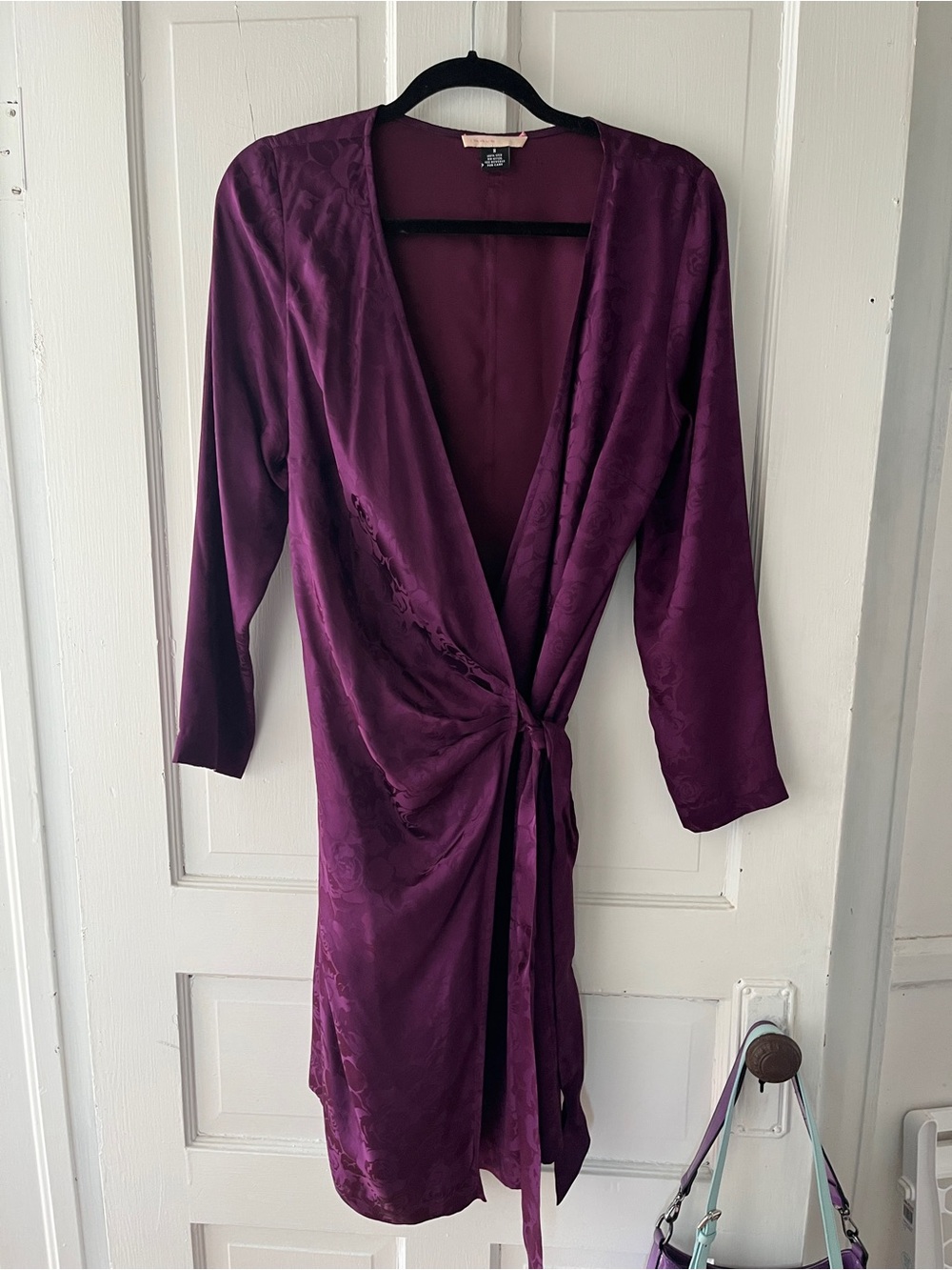 90’s Plum Wrap Dress 100% Silk
